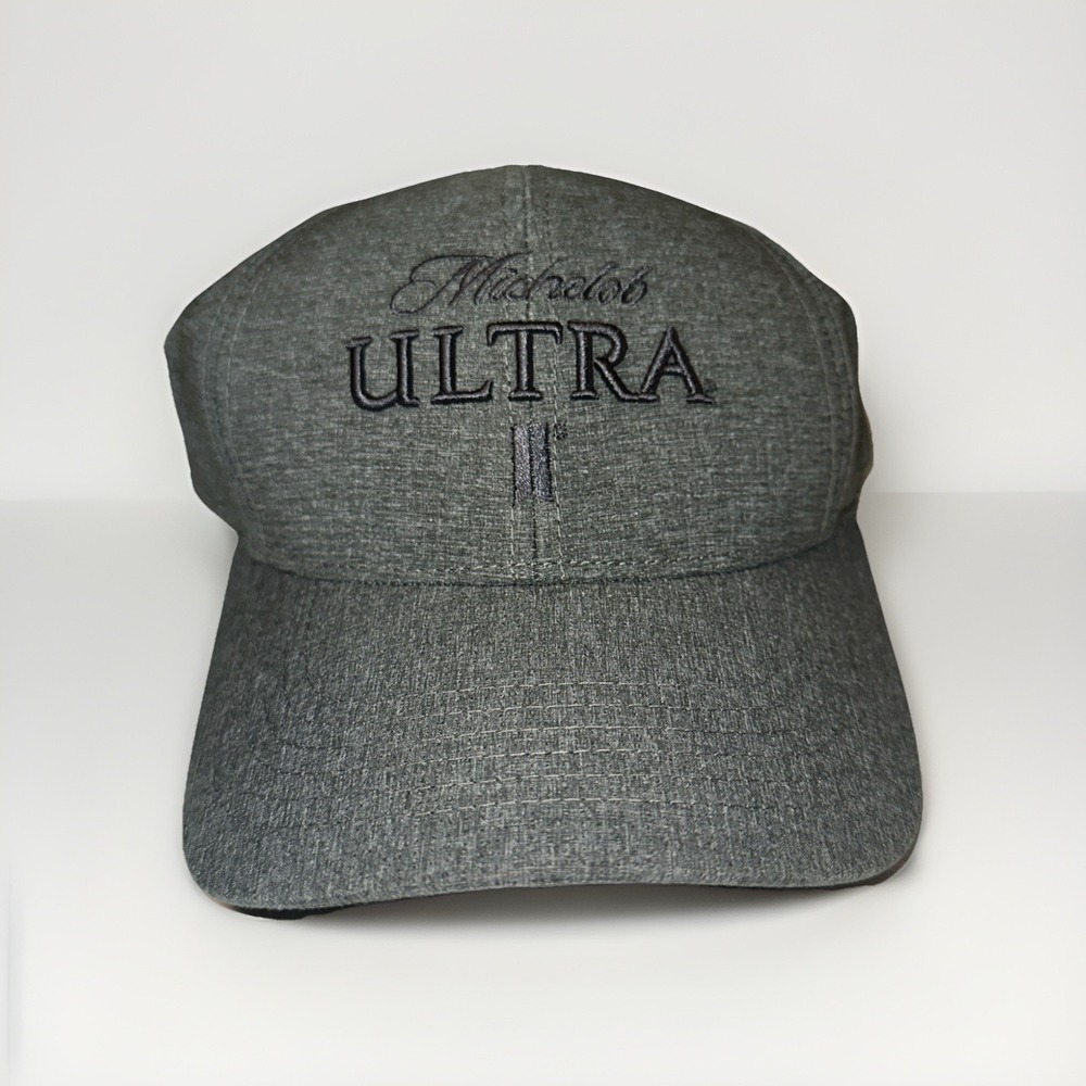 Michelob Ultra Hat Cap Strap Back Adjustable Gray Polyester Adult NWOT